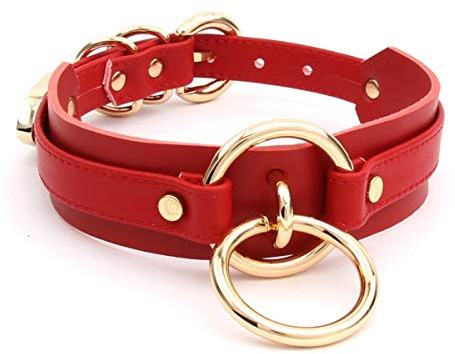 lalatia Damen Halsband O Ring Kunstleder Choker Halskette