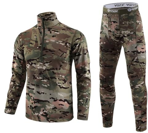 KONG JIMFAN Herren Thermounterwäsche Set Pullover Herren Weiß Parachute Pants Men Hosenbunderweiterung Unterhosen Lang Jungen Thermounterwäsche Herren Torwart Anzug(Light Brown,L)