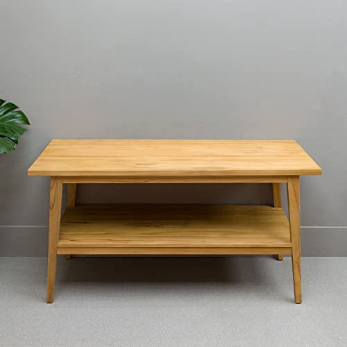 wohnfreuden Holz Waschtisch-Unterschrank 140 cm breit aus Teakholz stehend Waschbeckenunterschrank offen lasiert Bad WC für Aufsatzwaschbecken TITIN, Körbe für Waschtische:nur Waschtisch