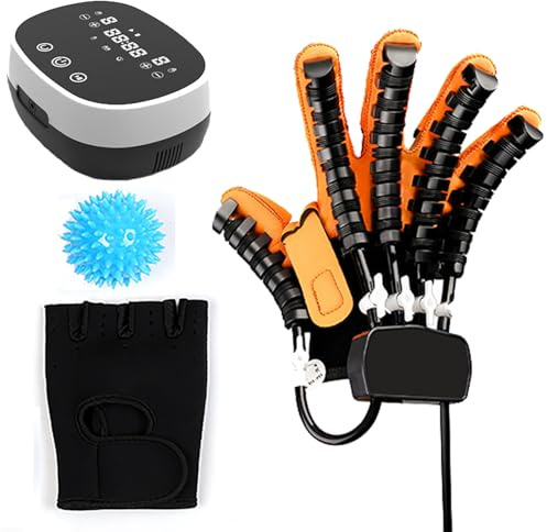 GCZQYAM Guantes de Robot de rehabilitación de autoentrenamiento, Protector de Soporte para enderezar los Dedos, Entrenamiento Manual de exoesqueleto Funcional