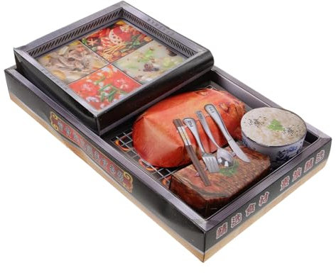 MAGICLULU Simulated Pork Paper Sacrifice Kit for Ancestor Worship, Creative Hotpot Figurine Set for Festival Sacrificial Crafts and Traditional Paper Burning Rituals
