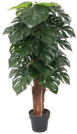 Lacers SMARAGDLINE pflegeleichte künstliche Monstera im Topf – Fensterblatt 120cm, realistische Optik, Dekoration für Wohnzimmer, Balkon und Büroräume-pflegeleicht, langanhaltend ohne spezielle Pflege
