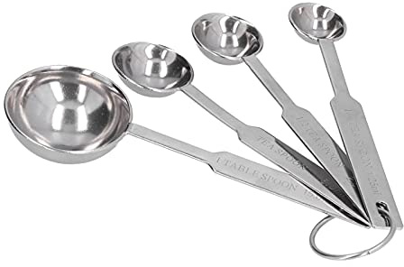 4 PCS Measuring Spoon Set, Small Tablespoon Coffee Scoops Metal Spoon Set Kitchen Measurement Utensil for Dry and Liquid Ingredients