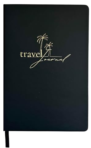 booked memories Reisetagebuch für 90 Reisetage - Travel Journal zum Selbst gestalten - mit Weltkarte und Stickersheet - Englisch (black)