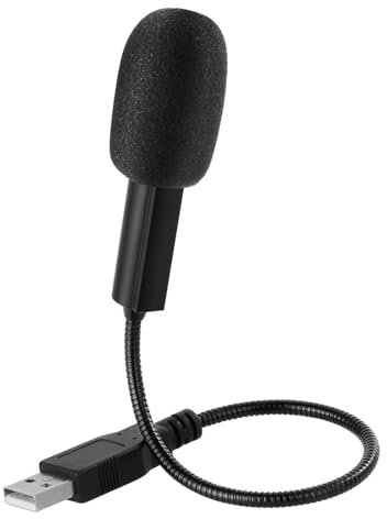 Microphone USB pour PC Portable, Microphone à Condensateur Omnidirectionnel avec col de cygne flexible réglable à 360°, pour ordinateur portable, chat en ligne, jeux, YouTube, podcast, Plug & Play