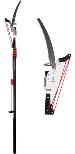 Sega ad asta telescopica allungabile,Svettatoio a pertica professionale con taglio a cricchetto,Sega ad asta telescopica per potatura di alberi,Per La Potatura Di Rami Di Silvicoltura(7.2M (24FT))