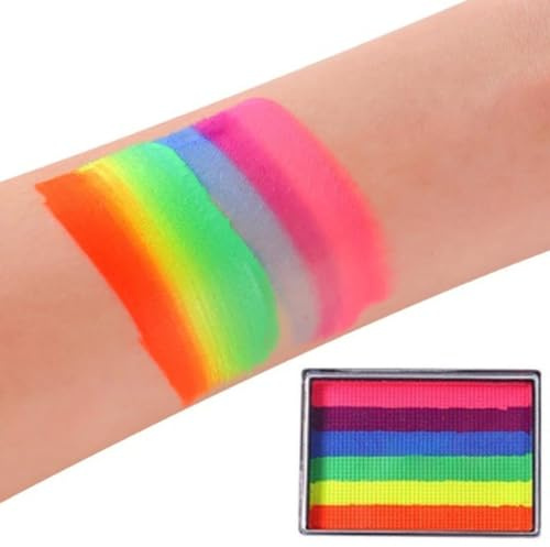Peinture pour visage arc-en-ciel, couleurs de maquillage, peinture pour visage, peinture corporelle, soluble dans l'eau, arc-en-ciel, maquillage de théâtre, carnaval, couleurs corporelles colorées,