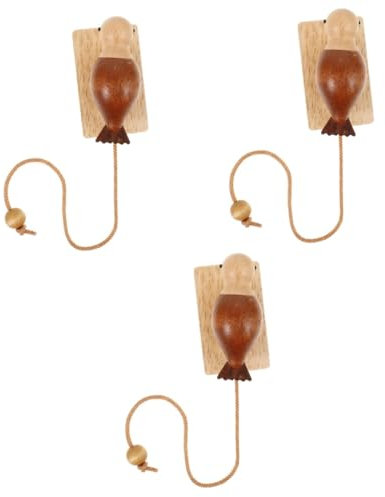 Zerodeko 3pcs Antique Style Woodpecker Manual Doorbell Home Decor Accessory for Entrance Sign