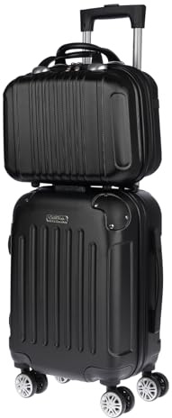 Christian Wippermann kleines 2er Koffer-Set für Kinder Herren Damen mit Hartschalenkoffer Koffer Trolley Reisekoffer Kofferset Handgepäck und Beautycase