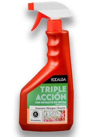 Pulverizador TRIPLE ACCIÓN contra Insectos, Hongos, Ácaros ECOLÓGICO | Listo para Usar 750ML Extracto de Ortiga MUY EFICAZ en Pulgón, Ácaros, Hongos, Oídio, Roya | Uso interior/exterior | Nexum Market