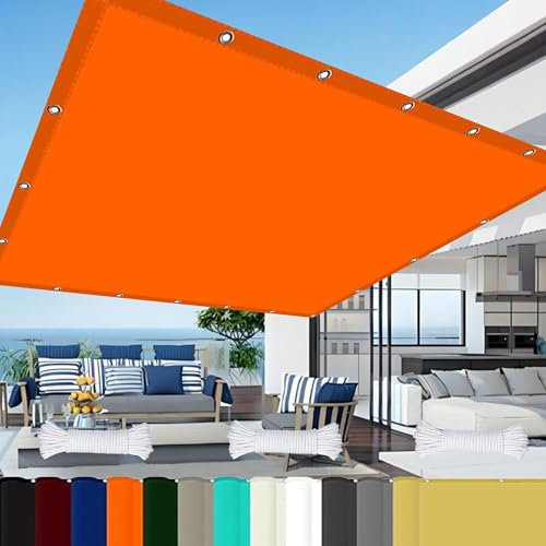 Vela Ombreggiante Quadrata 5 x 9.5 m Impermeabile Parasole Protezione con Occhielli Protezione Raggi UV HDPE Tenda Parasole per Sabbia Balcone Esterni, Arancione