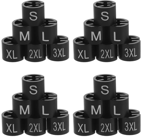 TOPPERFUN 180 Pièces Mini Étiquettes De Taille Rondes en Plastique pour Cintres Et Porte-Pantalons Indicateurs De Taille De S À XXXL Clips Faciles À Utiliser pour Organisation De Vêtements