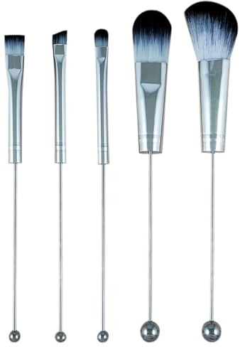 Makeup Brush Set, Cosmetic Beaded Brushes, 6.57in Professional Synthetic Applicators, Foundation Applicator for Concealer, Blush, Eyeshadow, Setting Powder