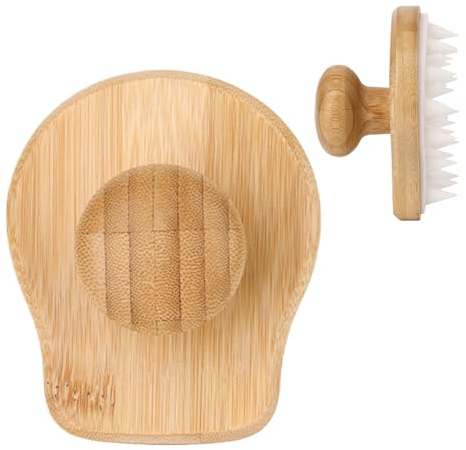 Scalp Massagerbürste, Holzschrubber, Shampoo, Scrubber, ergonomisches | Griffdesign, wasserfeste Konstruktion, ideal für Entspannungsdusche oder tägliche Haarpflege