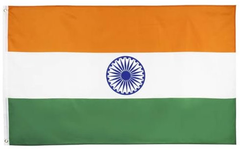 Hrippy Drapeau De l'Inde 90x150 Cm Grand Drapeau Indien en Polyester avec Œillets en Laiton Drapeau Indien pour Décorations De Fête