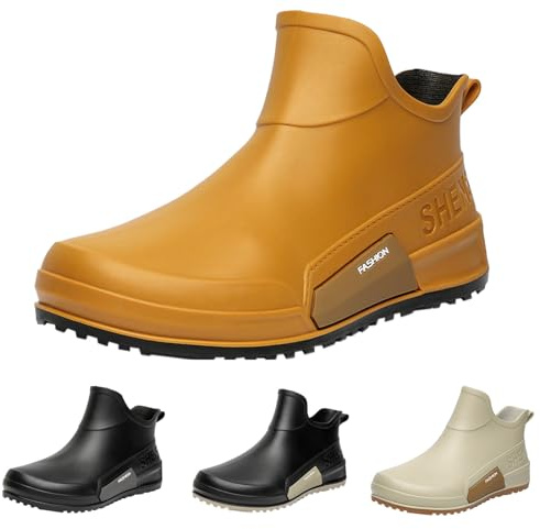 Bottes de pluie en caoutchouc à tige courte, unisexes, bottines de pluie, bottes de pluie, bottes de pluie, bottes de pluie, bottes de plein air, chaussures de jardin, chaussures pour homme