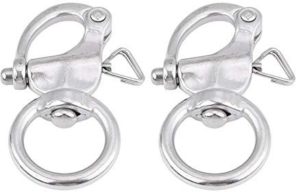 Ldafava Stainless Steel Snap Shackle Buckle 2Pcs High Strength 316 Stainless Steel Adjustable Swivel Snap Shackle for Camera Strap Marine Use 65mm 76mm (25 * 76mm)