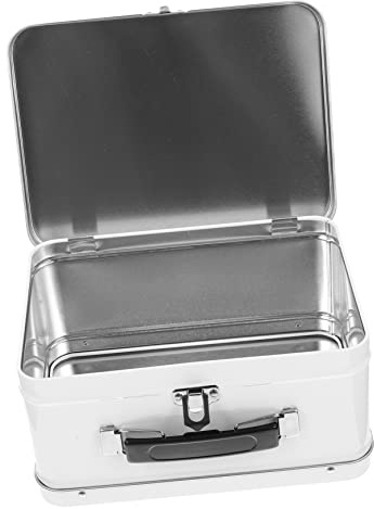 Beavorty Caja de Almacenamiento de Metal con Cerradura Maletín de Transporte para Objetos Organizador de Escritorio Diseño Creativo y