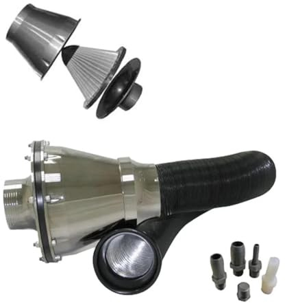 Manguera Admisión Aire Filtro Universal Para Coche 76mm 3 Pulgadas SUV Alto Flujo Entrada Aire Frío Limpiador Tuberías Filtro Aire Cabezal Seta Fuelle Entrada Energía Aire(Plata)