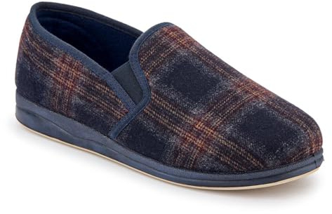 Pavers Mens Wide Fit Memory Foam Slippers | Autumn Winter Collection | Full Slipper Slipper | Flat | Memory Foam Insole