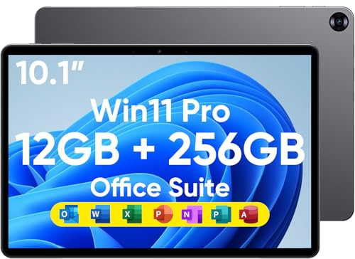 Upbud Tablette 10,1 12 Go RAM, 256 Go SSD, Win 11 Pro Processeur Inte M3-8100Y (jusqu'à 3,40 GHz) |Écran Tactile avec Stylet et Clavier | WiFi 5, BT5, HDMI, Double Caméra (10.1 Tablet Only)