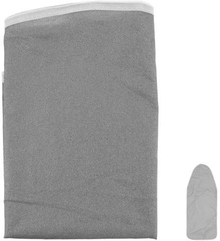 BAZEITFLOW Copriasse Stiro Resistente al Calore in Argento Antiscottatura Copertura Imbottita per Tavola da Stiro Salvaspazio Adatto per Uso Domestico e Professionale