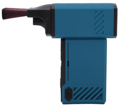 Fockety Air Duster, 130000RPM High Speed Cordless Electric Turbo Leaf Blower, Portable Rechargeable Mini Blower with 2 2500mAh Battery for Computer, Home, Outdoor, Car and Keyboard (Dark Blue)