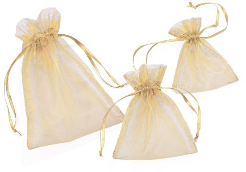 Organza-Säckchen, creme, 13 x 10 cm, 12er-Pack