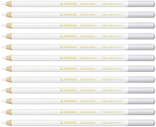 STABILO - Pastellkreidestift - CarbOthello - 12er Pack - titanweiß