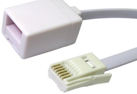 World of Data - 15m BT Telephone Extension Cable - White Coloured - BT Male Plug to Female Socket - 6 Core - Copper Wiring