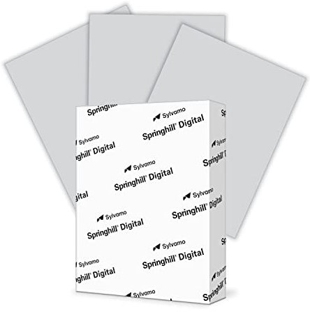 Springhill 8.5” x 11” Gray Colored Cardstock Paper, 110lb, 199gsm, 250 Sheets (1 Ream) – Premium Heavy Cardstock, Printer Paper with Smooth Finish for Cards, Flyers, Scrapbooking & More – 065300R