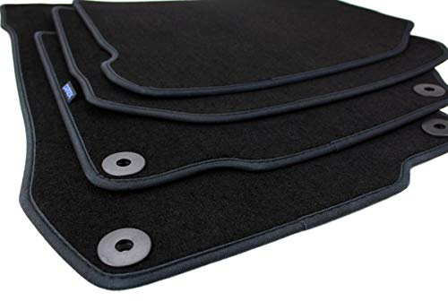 Fußmatten Velours Kompatibel mit Toledo Leon Golf 4 Bora Octavia 1999-2005 | Passgenaue Autoteppiche NEU Automatten Premium Qualität Textil Stoffmatten Schutz robust & perfekt passend Druckknopf 4-tlg.