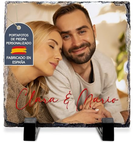 Foto auf kundenspezifischem Schieferstein mit Foto, Bild oder Text. Ein einzigartiges, originelles und exklusives Geschenk. Verschiedene Größen und Formen erhältlich. QUADRATISCHE FORM 20x20cm