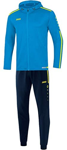 JAKO Kinder Trainingsanzug Polyester Striker 2.0 mit Kapuze, weiß/marine, 164, M9419