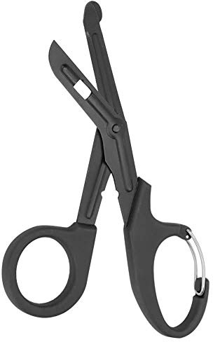 Forbici mediche, cesoie EMT e trauma, cesoie in titanio per fasciatura 7.2 '' Bent nero per infermieri, studenti di medicina, pronto soccorso (Nero)