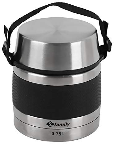 family Termo para Comidas de Acero Inoxidable, Recipiente Aislado para Sólidos y Líquidos con Recipiente Interiores para Sopas, Salsas o Ensaladas (750ML)