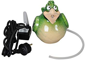 Powershop11 Wasserspeier Vogel grün mit Pumpe 17 cm