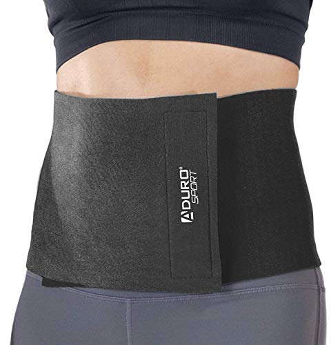 Aduro Waist Trainer for Women 12 Sweat Belt Waist Trimmer Stomach Slimming Body Weight Shaper Wraps Exercise Equipment Adjustable Belt - Black