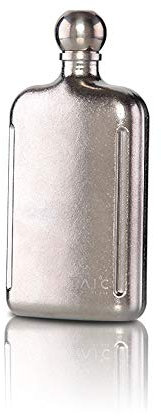 TAIC Titanium Flachmann, 8 fl oz 226 ml, Geeignet Zum Tragen von Alkohol, zum Klettern Camping Barbecue Bar Party(Silber)