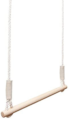 MAMOI® Trapez schaukel, Turnringe aus Holz, Turngeräte für Kinder Indoor und Outdoor, Ringe schaukel, Turnen mit Holzschaukel, Gymnastikringe und Trapezstange
