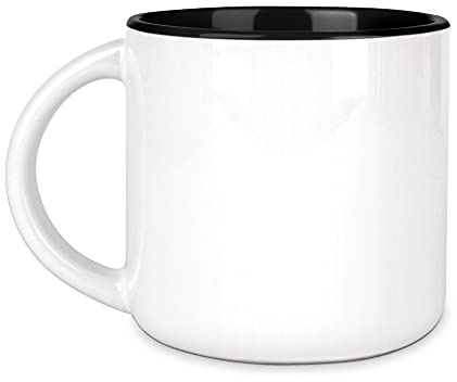 Bastel-Tassen ohne Druck zum Bemalen aus Hochwertiger Keramik Einzeln oder im Set/Mug/Cup/Becher/Pott Pott Innen Schwarz 1 Stück