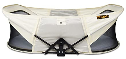 Deryan Cama de Viaje para bebé, Plegable, Desde el Nacimiento hasta los 1,5 años, Ligera y compacta, se instala en 2 Segundos, Cuna de Viaje para bebé, Incluye mosquitera y Bolsa de Viaje