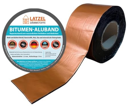Bitumen Aluband 75 mm x 10 m Farbe Kupfer – selbstklebendes Dichtband für Dach, Regenrinne & Anschlüsse – UV-beständig wasserdicht Reparaturband – Bitumen Aluminium Abdichtband