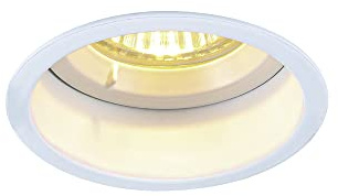 SLV Deckeneinbauleuchte HORN/Spot, Fluter, Deckenstrahler, Deckenleuchte, Einbau-Leuchte LED, Innen-Beleuchtung / GU10 IP20/IP44 25W weiß