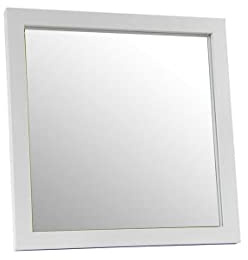 Gicos Specchio quadrato da parete cornice in legno colore bianco 30 * 30 cm NOF-817939