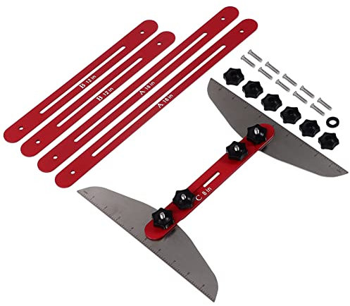 Pwshymi Stair Cutting Tool Stainless Steel Accurate Stair Tread Template Set for Window Sills Closet Shelves Measuring Tools
