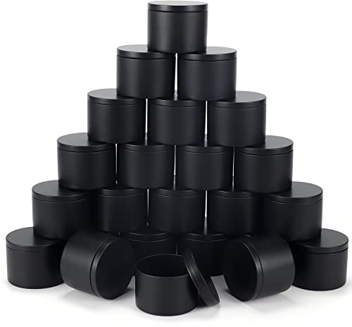 sonviitins 24 Pieces 8 oz Black Candle Tins,8oz Candle Jars Candle Containers with Lids, Candle tin for Candles Making, Arts & Crafts, Storage, and Gifts