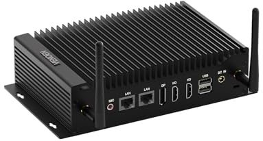 VENOEN PC Industriel Mini Ordinateur Win 11 Dual LAN Pc sans Ventilateur Core i5-10210U, 2X RS232/RS485 COM, WiFi, GPIO, Dual HD+DP 3 Display, Fanless pc 12V Linux, 8GB DDR4 512GB SSD