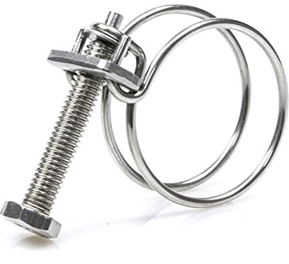 1/5 stücke 304 Edelstahl Schlauchschellen Doppeldraht Halsband Rohrschelle Clip 10mm Bis 120mm Schraubspannklemmen,105,110mm 1 stücke