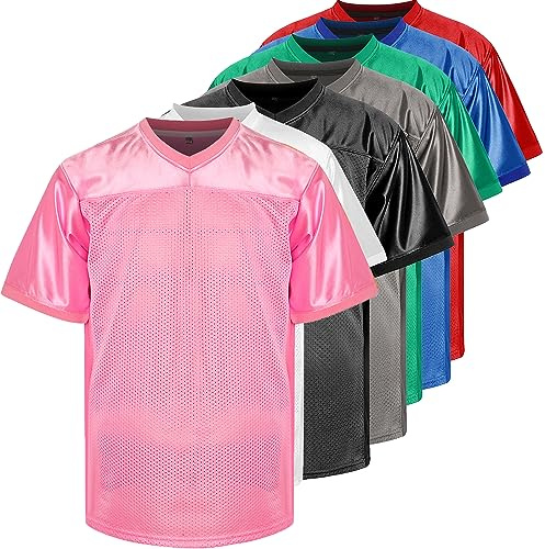 Phoneutrix Blank Football Jersey, Sports T-Shirt Hip Hop Jersey for Party (Medium, Pink)